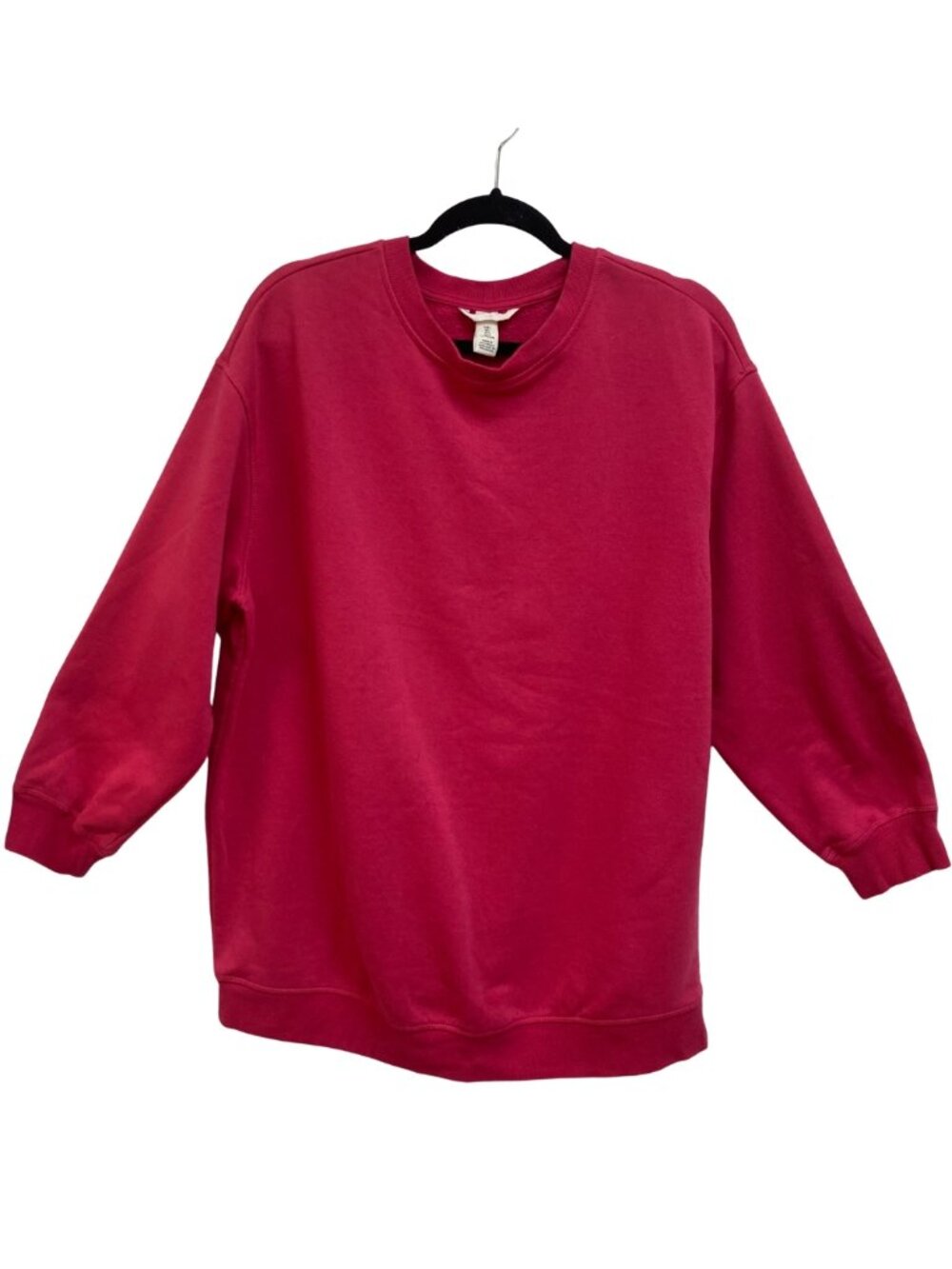 H&M Pretty in Pink Long Sleeved Baggy Longline Sweatshirt Size Large